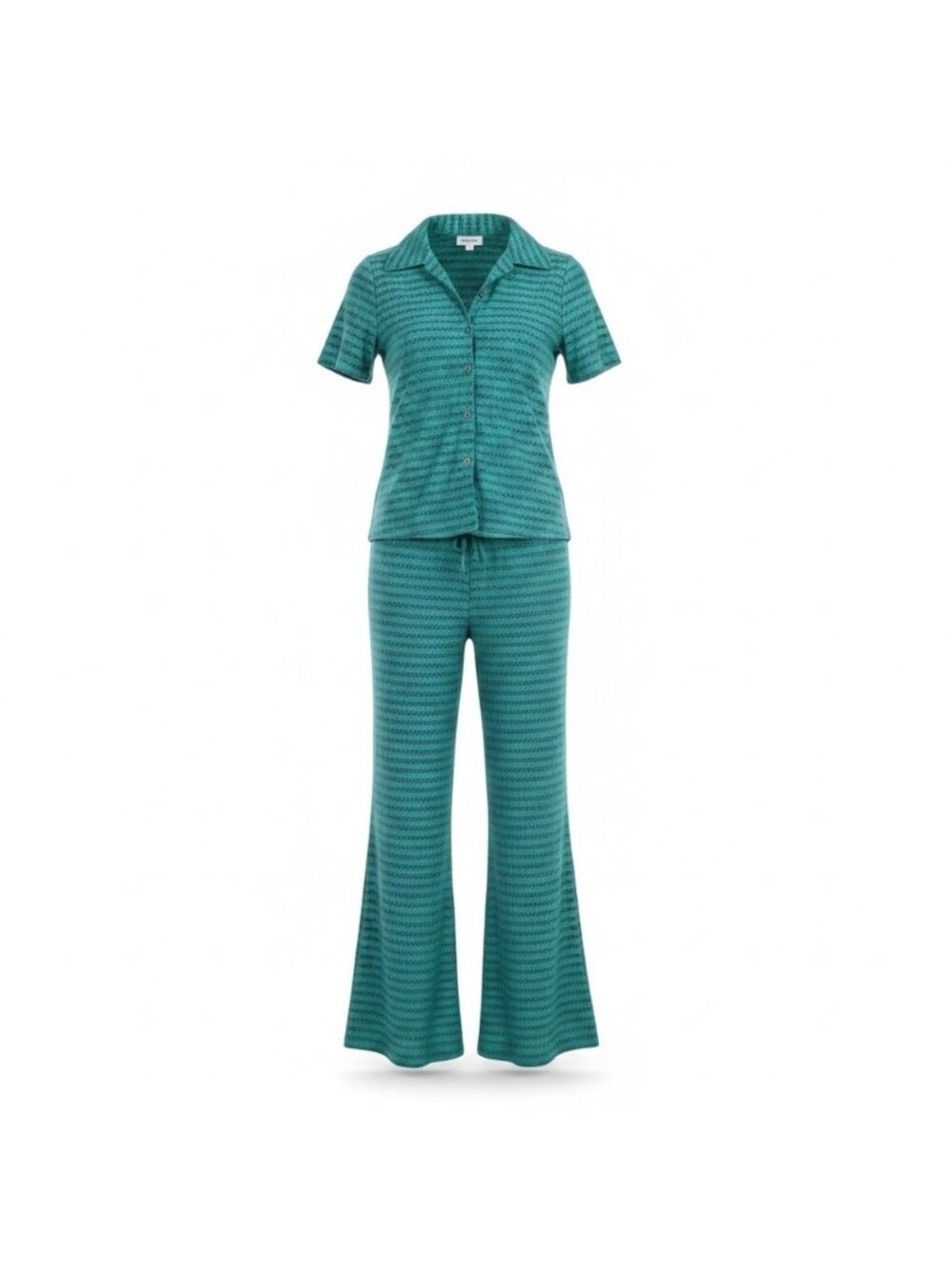 Hurley Womens Teal Button-Up Shirt & Elastic Waist PantsSet Sz XS Set